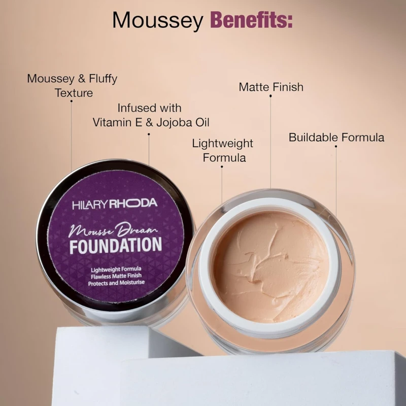 PREMIUM Mousse Dream Foundation | Lightweight & Buildable | Mousse Long Lasting & Flawless Matte Finish Foundation - 25g (Sand | Shade 04) SH-7711 thumbnail 6